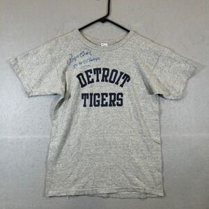 Champion Detroit Tigers Vintage T-Shirt Gray Large Roger Craig 84 WS Champs USA